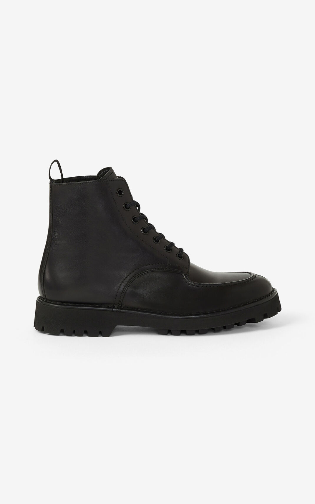 Kenzo K MOUNT laced Cuero ankle Botas Hombre Negras | 6058132-LE